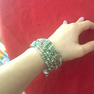 Green beads bracelet